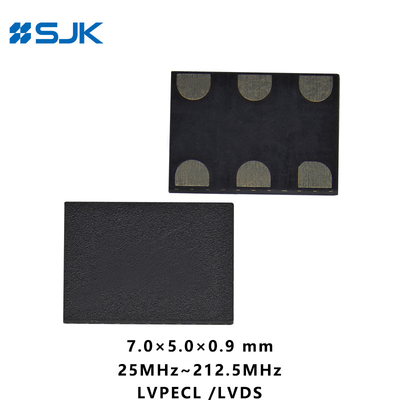SMD 7050 プログラム可能な MEMS LVPECL オシレーター 6 パッド サポート 1-220MHz 2.25-3.63V